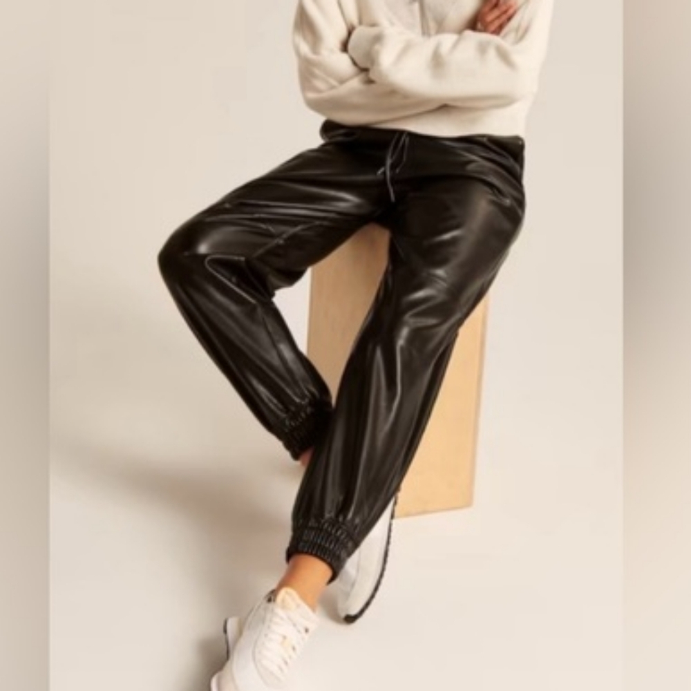 Zara Faux Leather Joggers